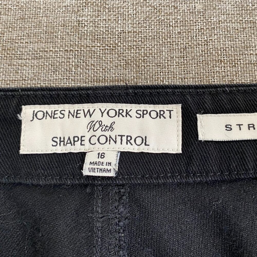 Jones New York Sport Denim Jeans Women's 16 Stretch Mid Rise Shape Control Black - Picture 5 of 13